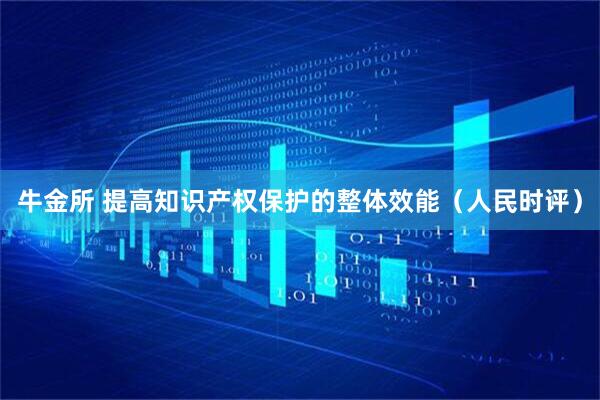 牛金所 提高知识产权保护的整体效能（人民时评）